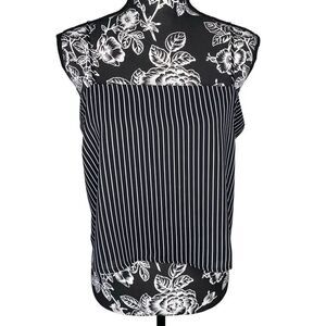 Cotton On Black White Stripe Cami Tank Adjustable Straps Cropped Top Medium